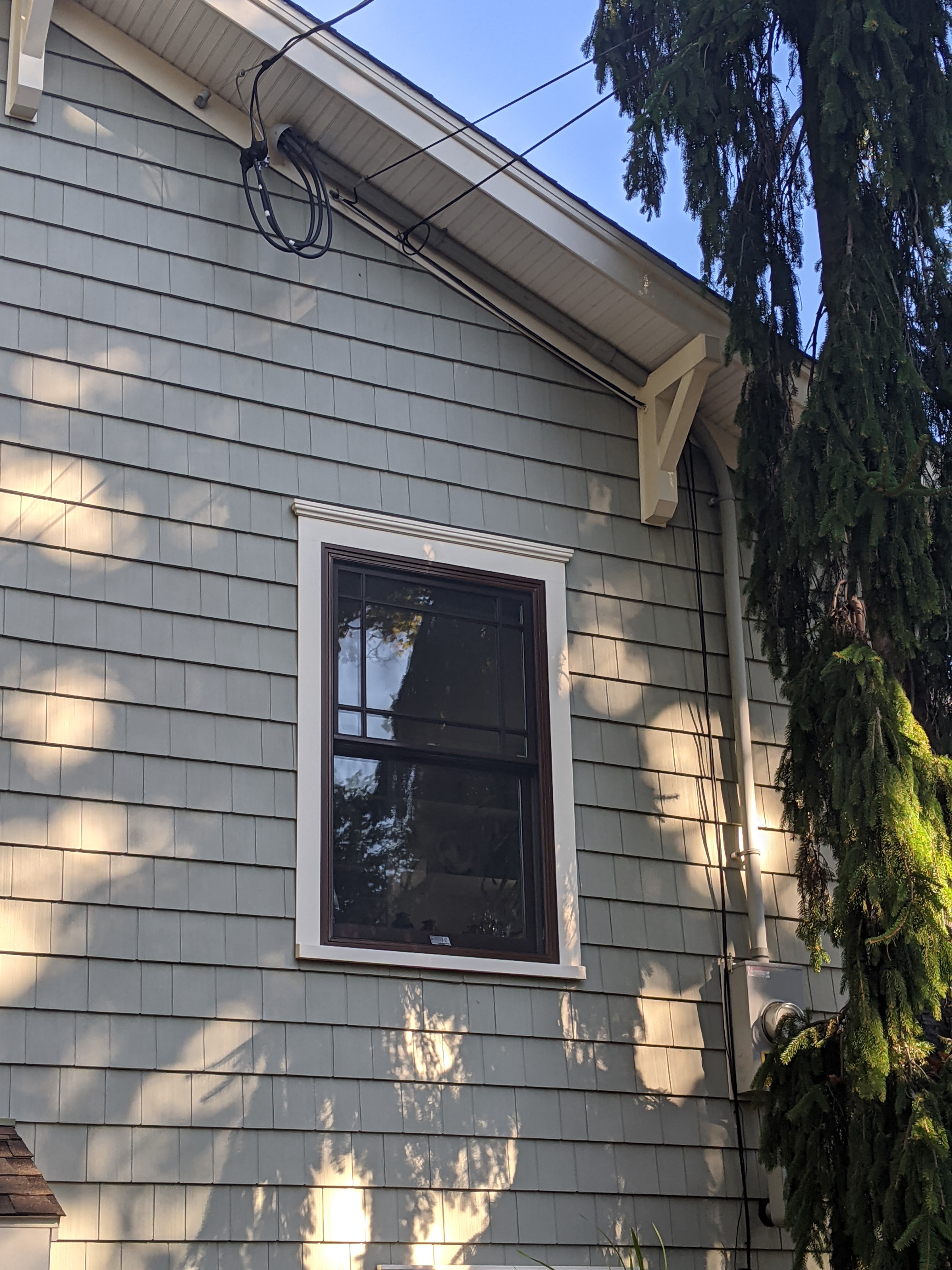 Exterior residential electrical service and wiring installation